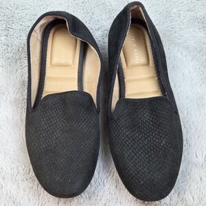 Kellie Katie Shoes Sz 8.5 M Quilted Black Suede Slip On Peyton Loafers Flats